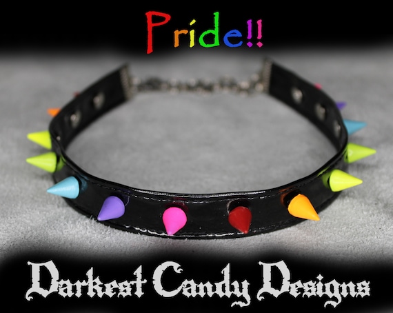Rainbow spike choker discount