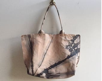 Hand -dyed Leather Tote Bag