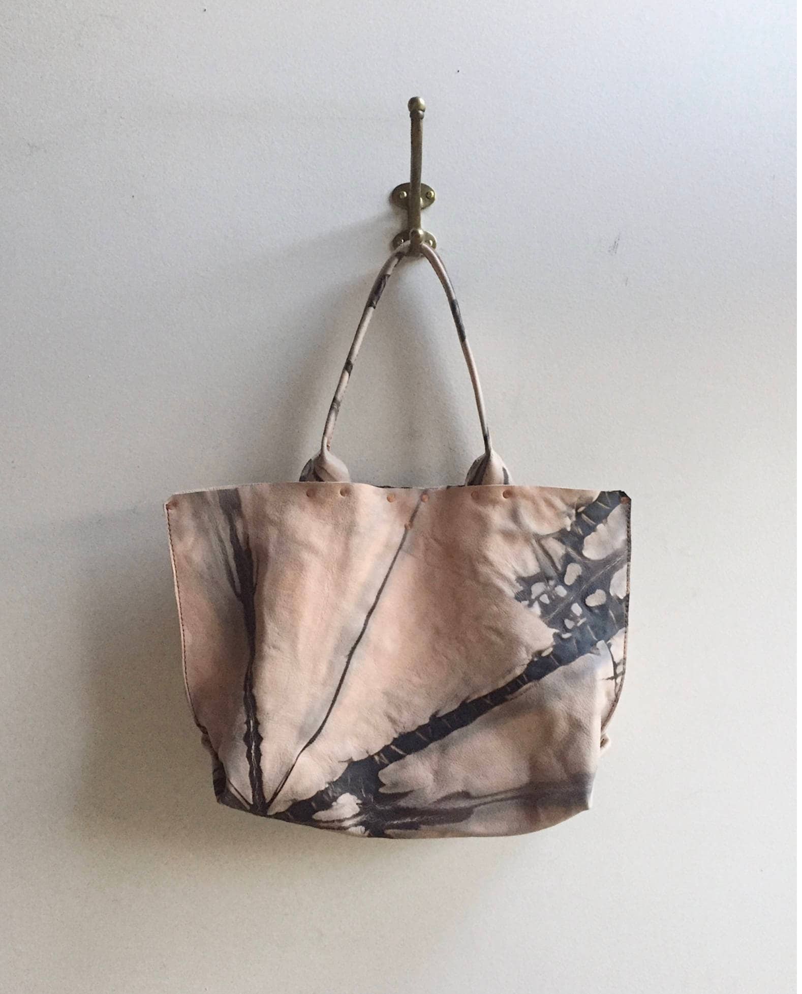 Hand dyed Leather Tote Bag Etsy