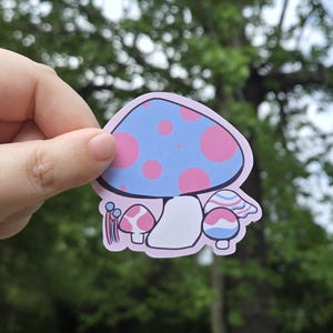 Mushroom sticker | trans rights sticker | LGBTQ water resistant decal | human rights decor
