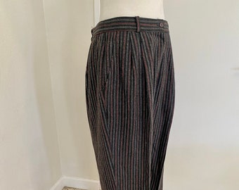 Vintage 1990s Requirements Wool Trouser Pants Pinstripe Red and Grey Size 16