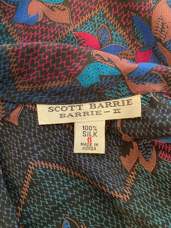 RARE 1970 Designer SCOTT BARRIE Print 100% Silk H… - image 9