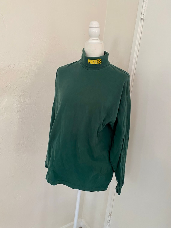 Vintage 1990s Packers Embroidered Turtleneck Long 