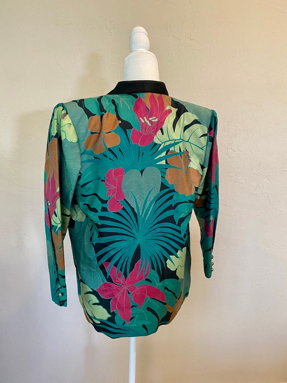 Vintage 1980s Silk Tropical Blazer First Lady Vil… - image 7