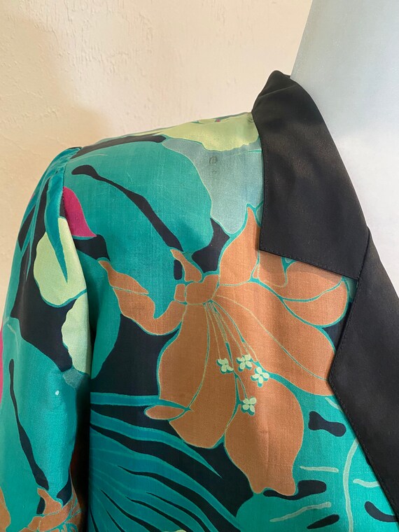 Vintage 1980s Silk Tropical Blazer First Lady Vil… - image 4