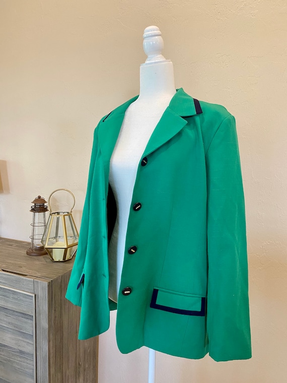 Vintage 80s Green Women's Suit Jacket Alfred Dunne