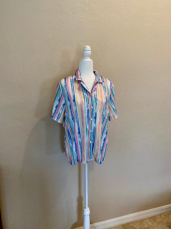 Vintage 1990s Colorful Pastel Button Up Shirt Bon 