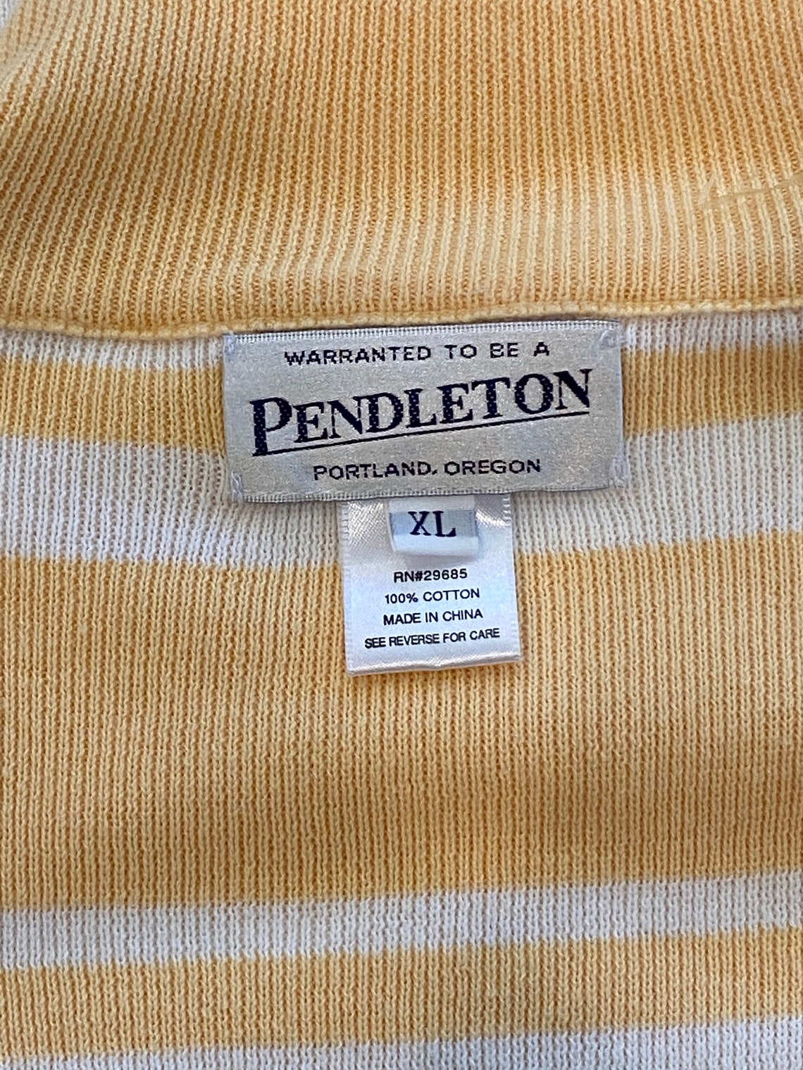 Vintage Pendleton Yellow Striped Short Sleeved Sweater Size XL - Etsy