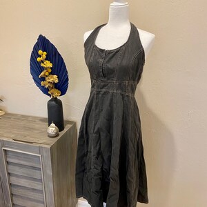 Vintage 90s Denim Halter Dress Size 8 Bandolino Y2K - Etsy