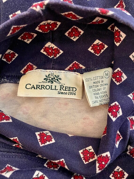Vintage 1990s Carrol Reed Patterned Turtleneck Sh… - image 2
