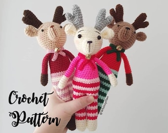 Amigurumi Reindeer Pattern / Crochet Reindeer Pattern / Christmas Crochet Pattern