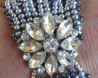 Ice Blue Swarovski Crystal Flower Bracelet