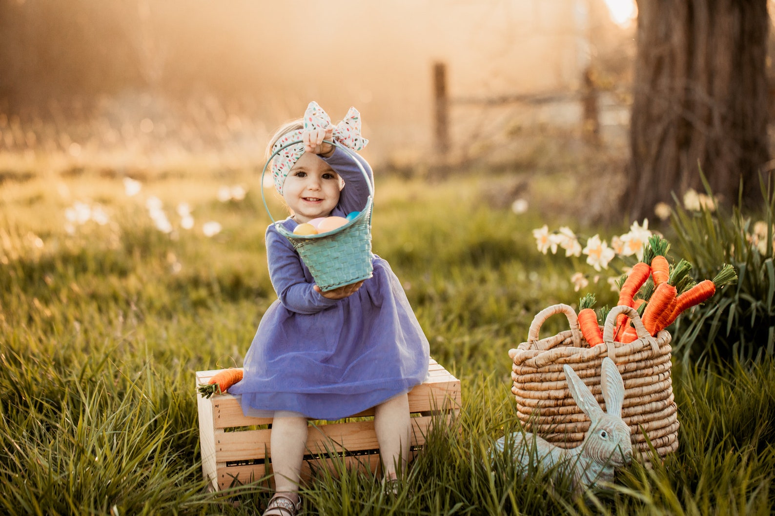 Rustic Easter Photo Digital Photo Backdrop, Rustic Basket, Easter Bunny ...