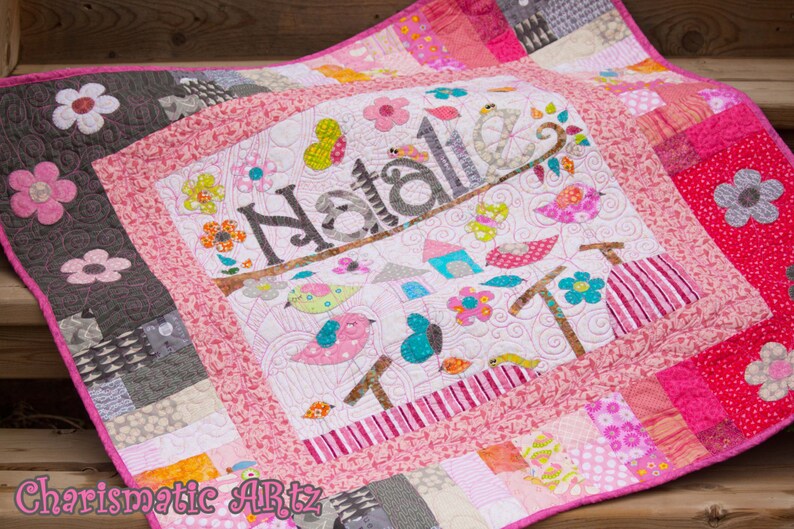Birdies and Wormies Baby Quilt