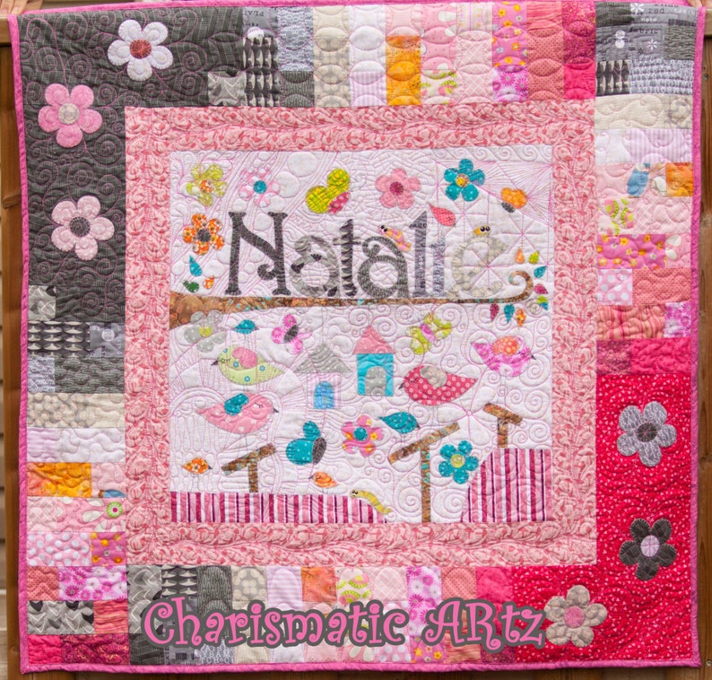 Birdies and Wormies Baby Quilt