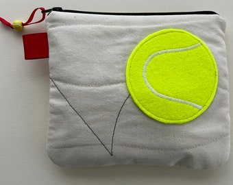 Medium Appliqué Tennis First Aid Kit Zip Pouch