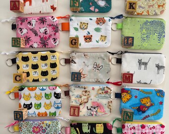 X-Small Cat Theme Pouch (listing is for 1 pouch from 15 fabric choices)