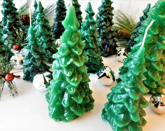 Evergreen Scented Christmas Tree Pillar Candles