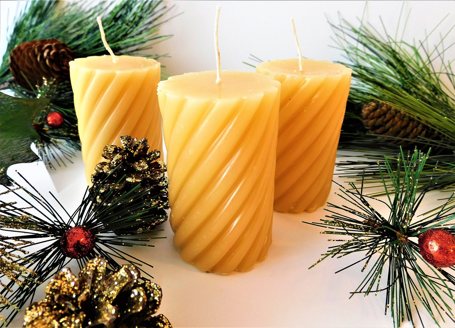 Hand Crafted Spiral Pillar Candles Etsy