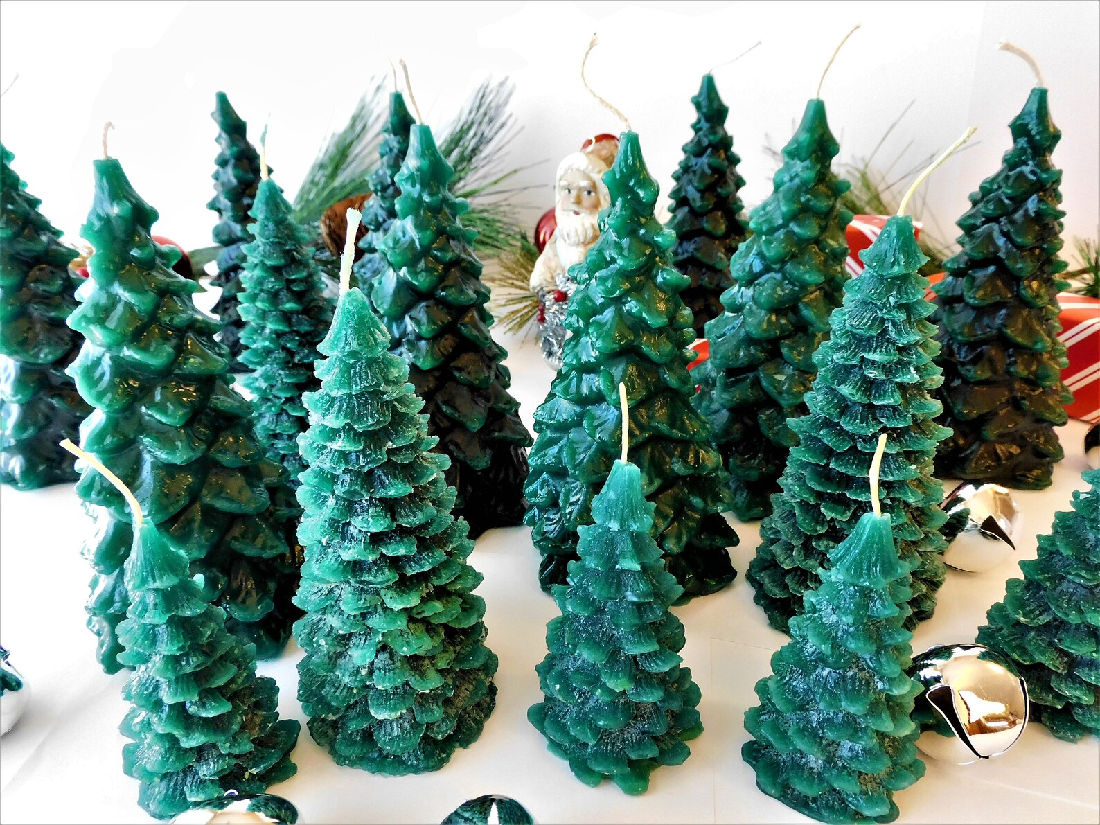 Evergreen Scented Christmas Tree Pillar Candles Etsy
