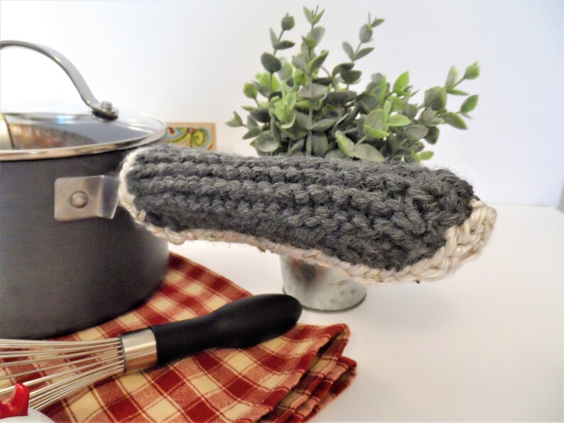 Knitted Cast Iron Pan Handle Cover Etsy