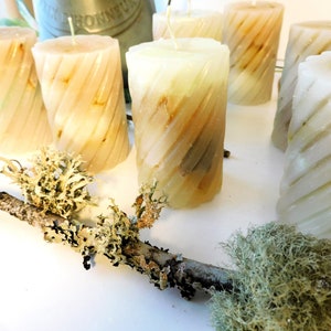 Redwoods And Moss Swirl Pillar Candles