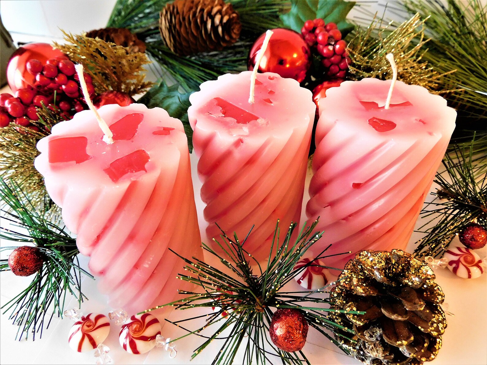 Hand Crafted Spiral Pillar Candles Etsy