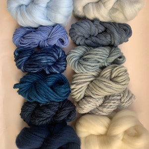 Blue sky  Yarn and fibre pack for weaving