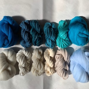 Summer reef Yarn and fibre pack for weaving
