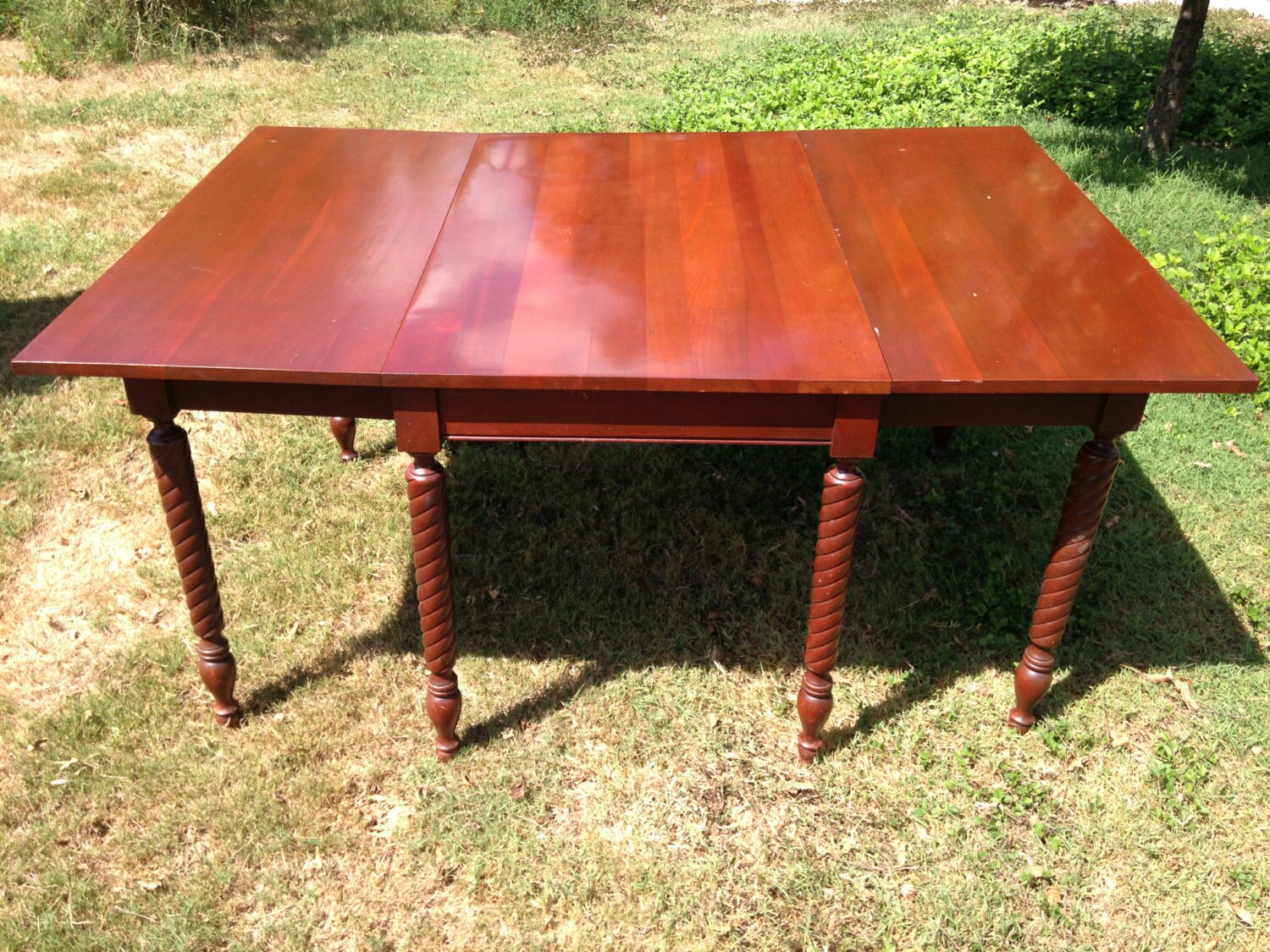 Consider H. Willett Solid Hardwood Cherry Rope Gate Leg Dining Table