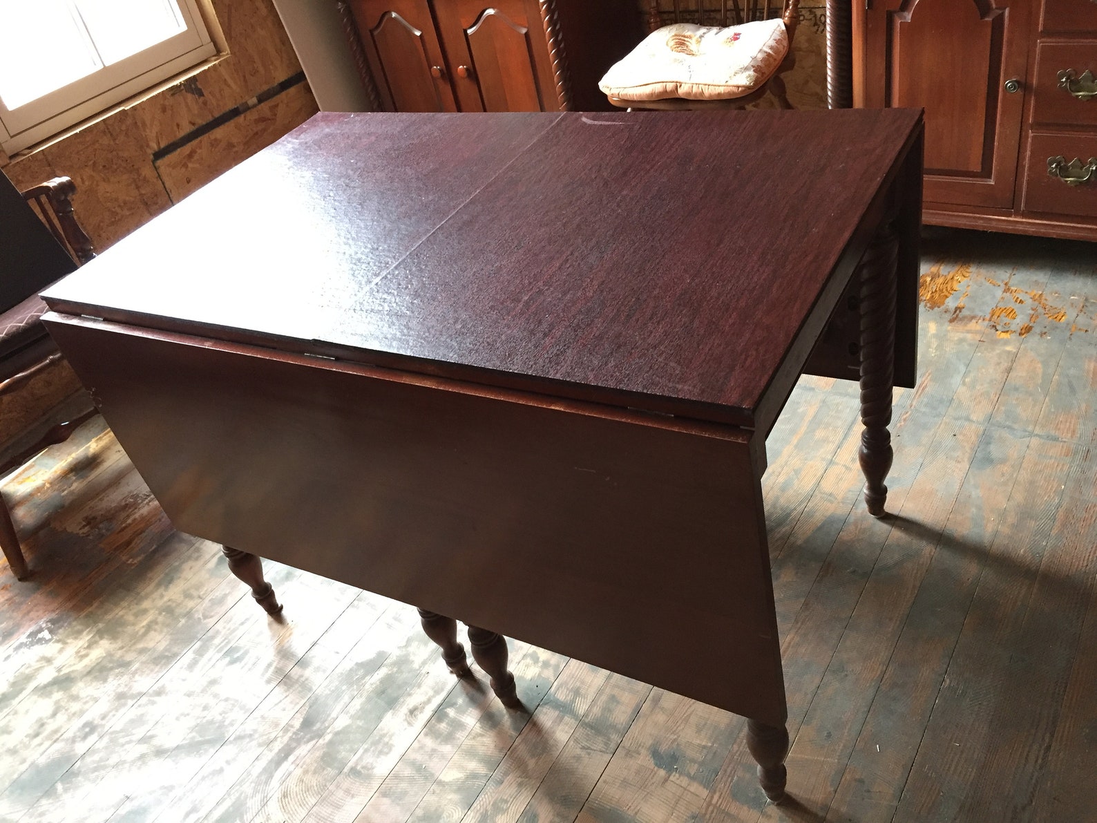 Consider H. Willett Solid Hardwood Cherry Rope Gate Leg Dining Table