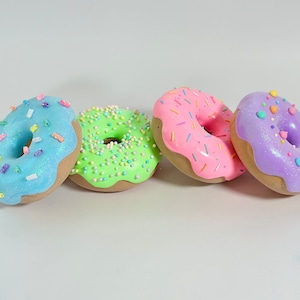 Jumbo Fake Donuts, Fake Bake Donuts, Fake Donuts, Birthday Party Decor, Christmas Tree Ornaments, Wreath Attachments