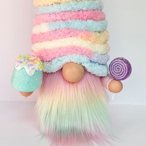 Rainbow Sherbert Gnome, Pastel Gnome, Christmas Gnome, Pink Gnome, Gnome