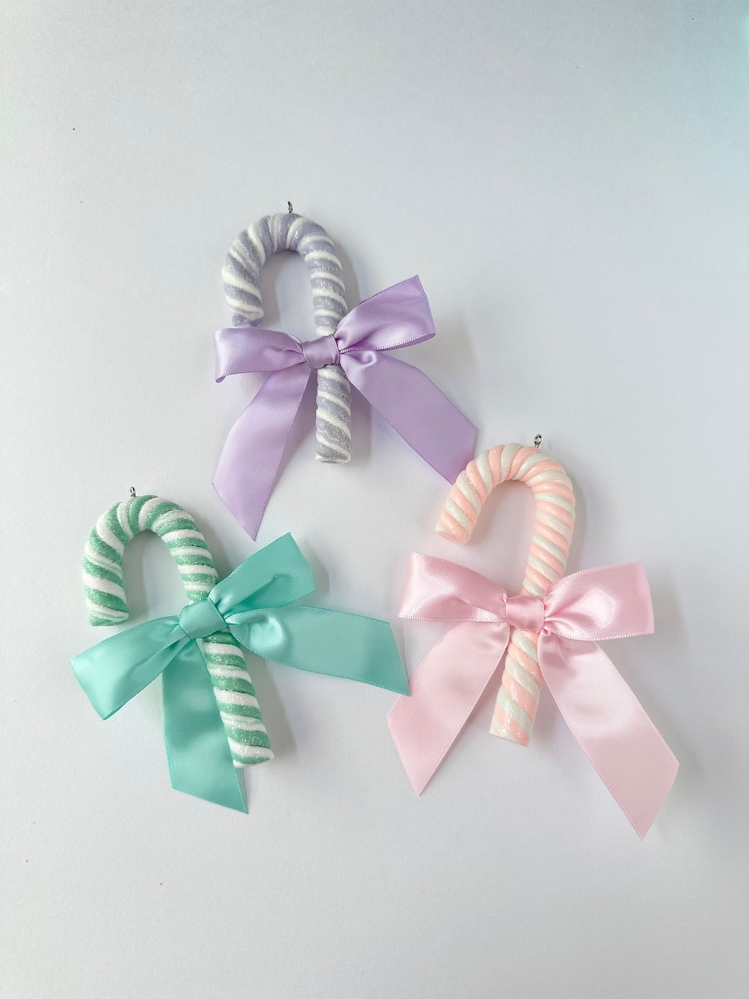 Candy Cane Ornaments, Pastel Candy Canes, Candy Land Ornaments, Pastel
