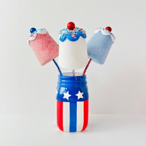 4th Of July Gumdrops, Patriotic Fake Gumdrops, Fake Candy Decorations, Wreath Pick Attachment, Red White and Blue Decor