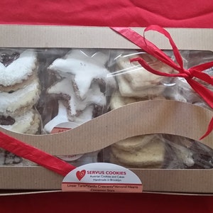 Original Austrian Cookies (Linzer Tarts, Cinnamon Stars, Vanilla Crescents, Almond Hearts)