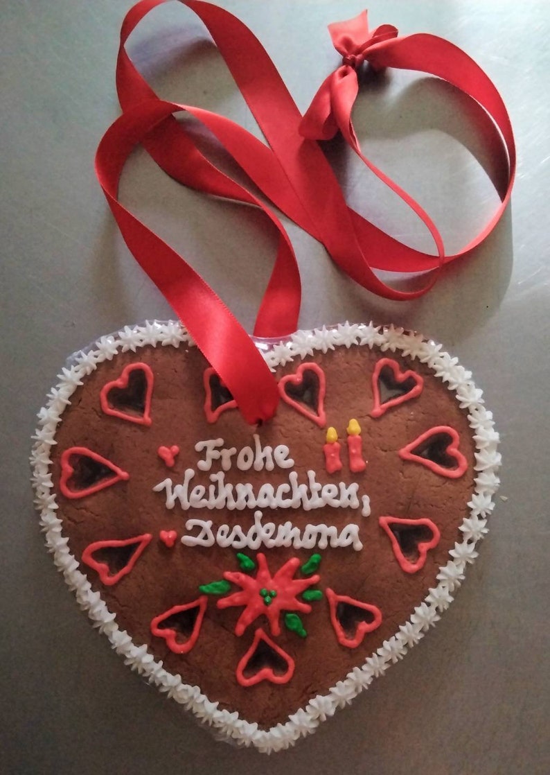 Gingerbread Heart/ Lebkuchenherz 7 inches image 3