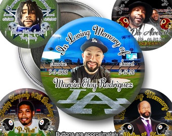 In loving Memory of Sports Themed Memorial 2 inch Pin back Buttons