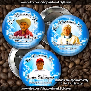 En Memoria De Memorial 2 inch Pin back Buttons