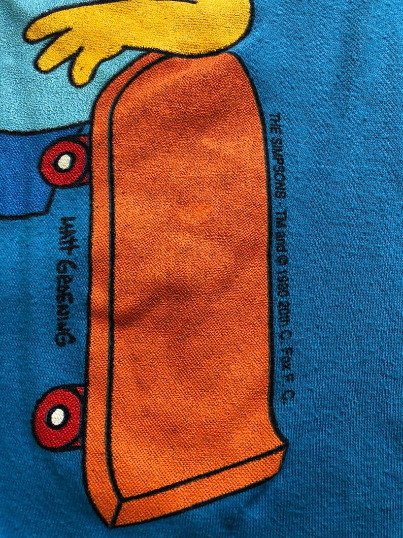 Vintage Bart Simpson Tshirt 1990 90s Christmas The Simpsons Tv Television Cartoon Tee Size Boys Medium 1214