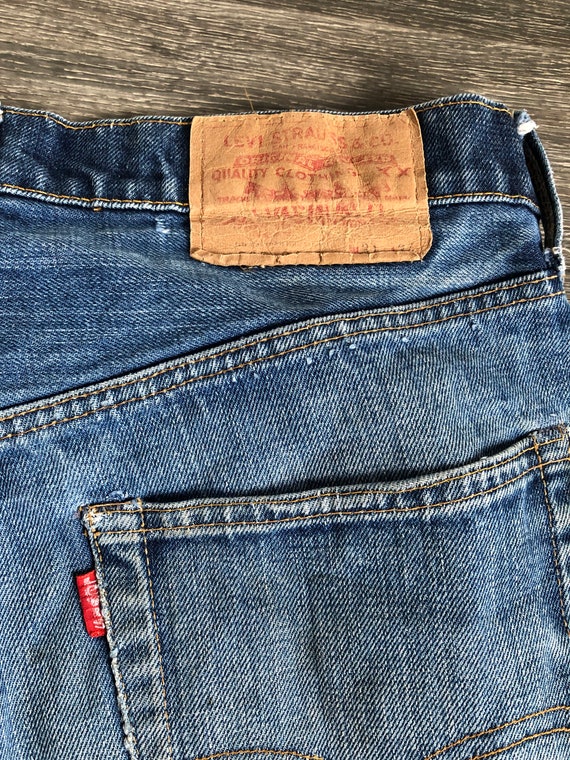 Vintage Levis Cutoff Shorts Redline 501s Selvedge… - image 5