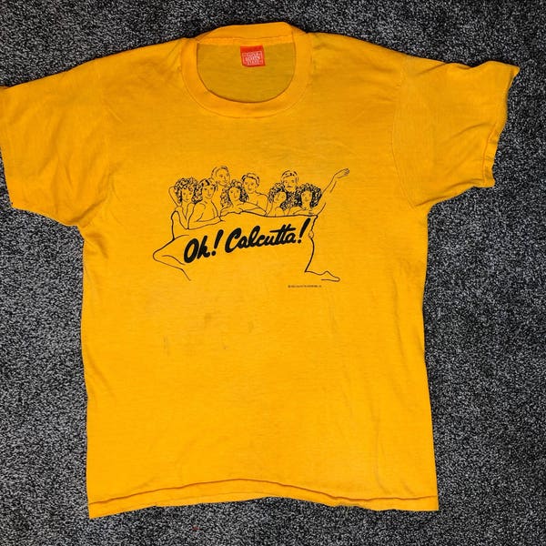 Oh Calcutta 1982 Tshirt Vtg 80s RARE Broadway Shirt Super Screen Stars Edison Theater Soft And Thin Vintage Tee M