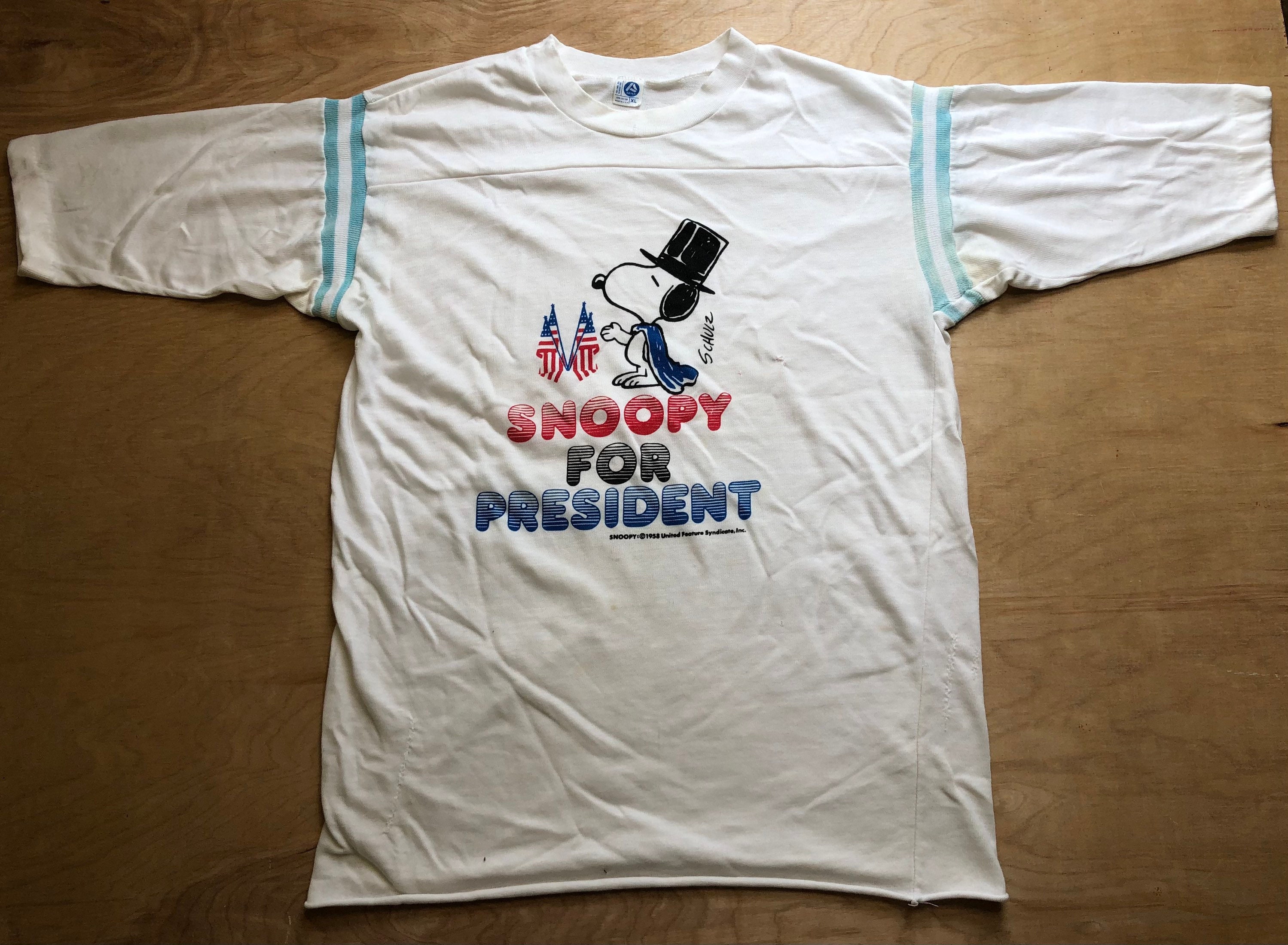 Vintage Snoopy for President Shirt Jersey 70s 80s Rare Single Stitch Charlie  Brown Shirt Iconic Cartoon Tee XL Large - Etsy