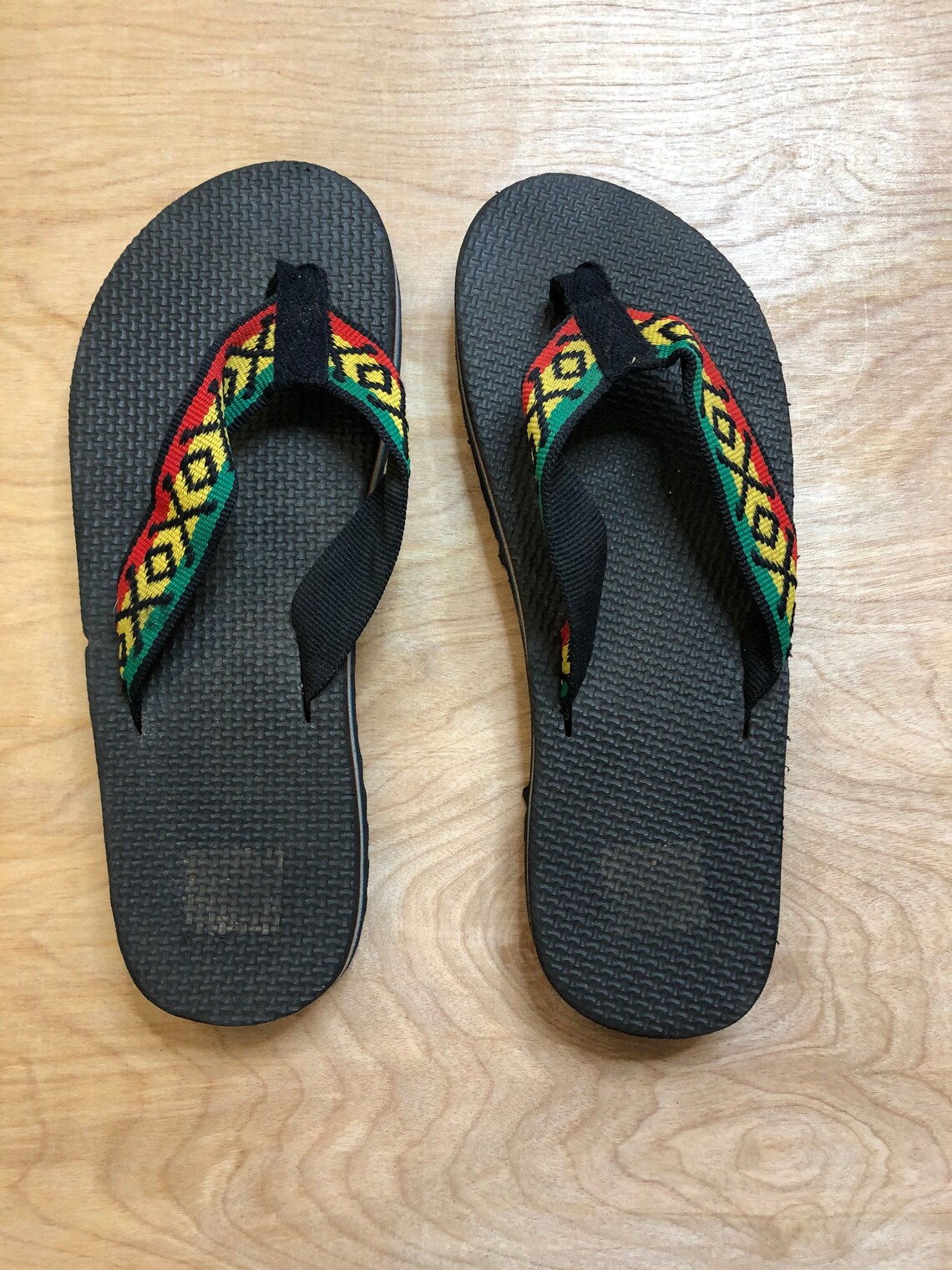 80's FLIP FLOPS Rasta Rainbow Thick Foam Sandals HAWAII | Etsy