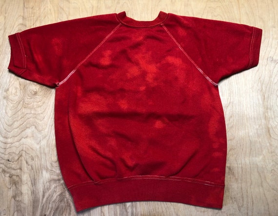 Vintage 60s Short Sleeve Raglan Sweater Sun Faded