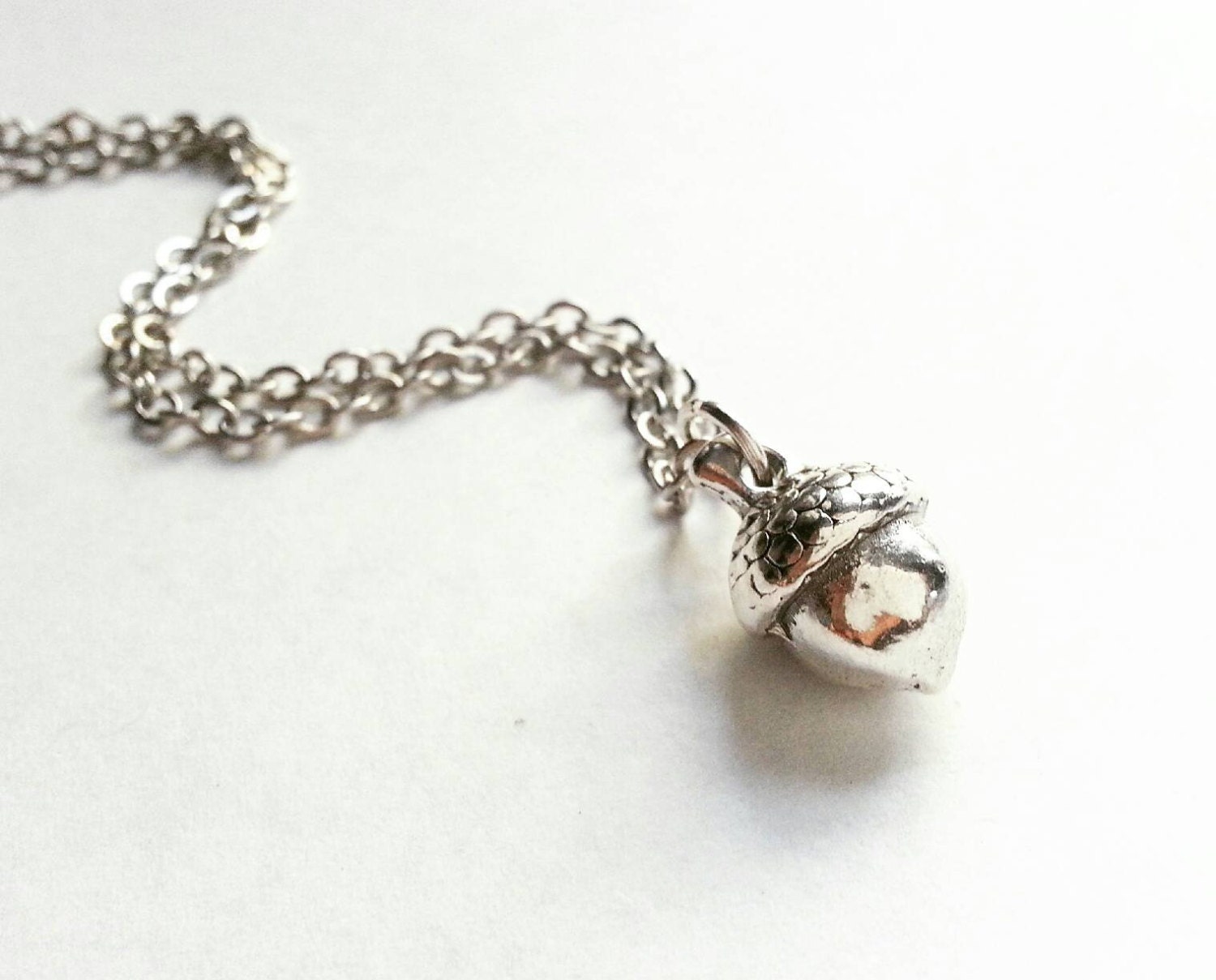 Silver Acorn Necklace Peter Pan Inspired Wendy's Kiss - Etsy