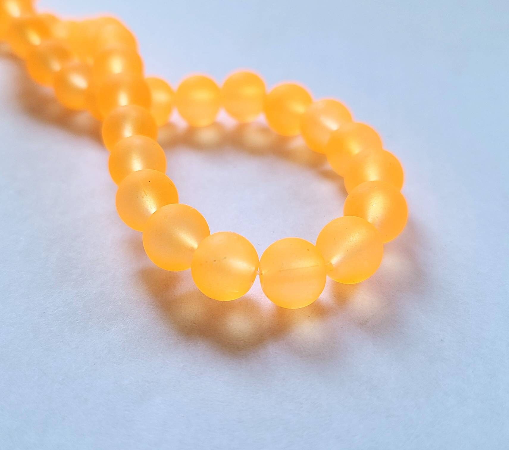 Buy Orange Néon Fluorescent Glass Beads Online In India -  India