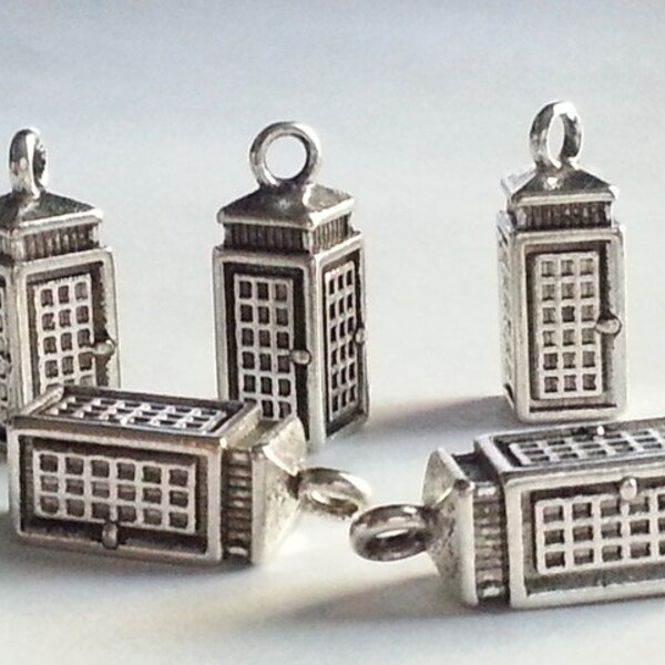 20 Politie Box, Telefooncel, Tardis Charms, Doctor Who charms, Zilveren Telefooncel