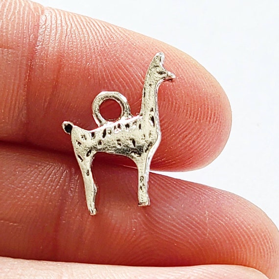 Llama Charms, Silver Llama or Alpaca Charms, Double Sided, Antique Silver,  16x13mm, Bulk Charms, Animal Charms, Farm Charms, Zoo Charms