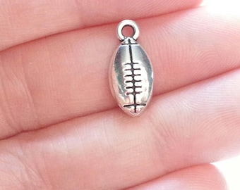 10, 20, or 50 Silver Football Charm Pendants, 15x7mm, Football Player, Football lover, Sports Charms, Football Team, Cheer Charms